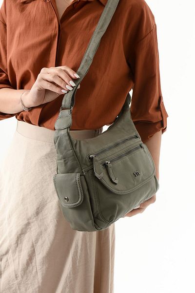571 Collections Çanta Faux Leather Shoulder Bag Gray (Model: 571-13-10L)