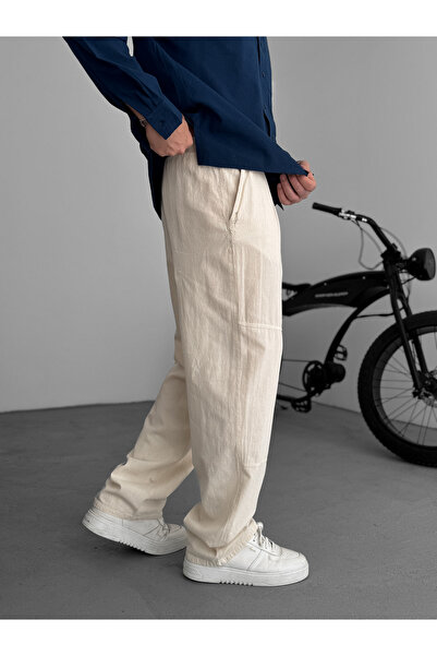 BYBASICMAN Bej Dikişli Rahat Baggy Pantolon JJ-96