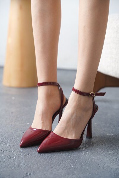 MODAADAM Pantofi cu toc subțire Motta de damă - burgundă-brevet