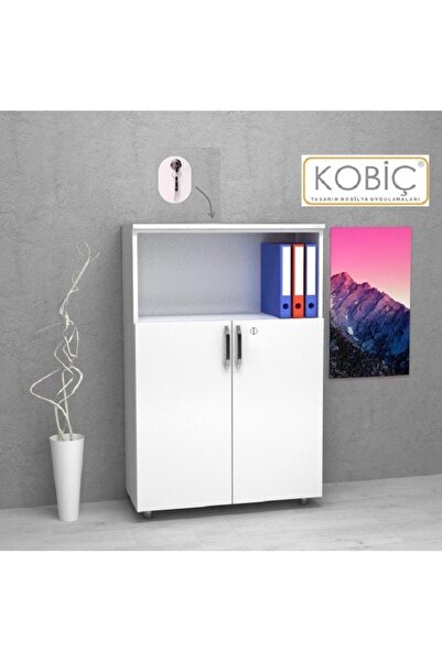 KOBİÇ KOBİÇ OFİS DOSYA DOLABI KİLİTLİ YARIM KAPAK SUNTALAM DOLAP 70X35X115 CM...