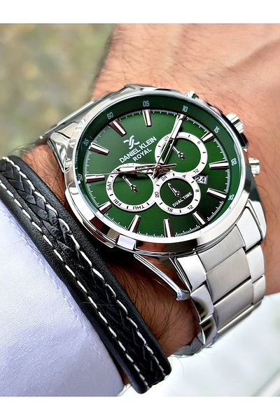 Daniel Klein Brand Silver Color Men's Wristwatch - Bracelet Gift