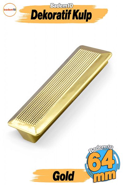 Badem10 Mâner din plastic Elit Gold 64 mm Mobilier de bucătărie Sertar Dulap de bucătărie Mânere dulap Mâner capac 6,4 cm