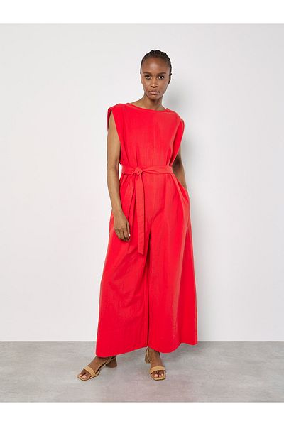 Apricot Jumpsuit Mit Weitem Bein
