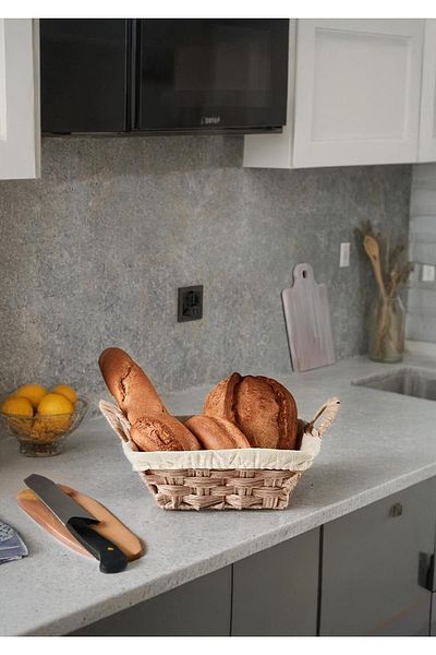 HomeTarz Wicker Bread Basket - Tableware Bread Saddle - Bread Basket - Cream Bread Bowl