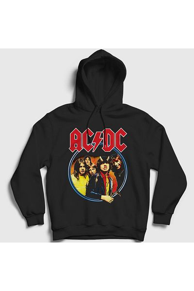 Presmono Унисекс суитшърт с качулка AC/DC с черна надпис „Highway To Hell“ - 6403tt