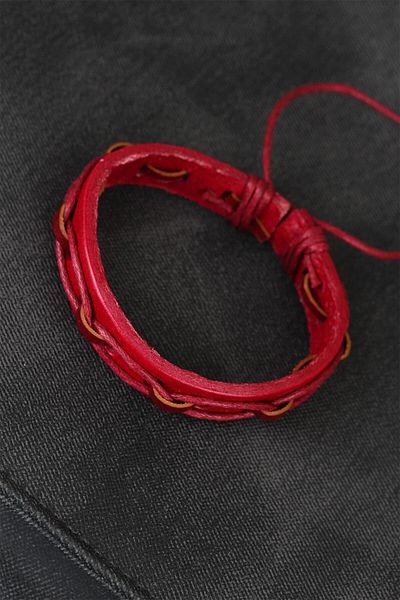 Skygo New Season Red Leather Men's Bracelet - TJ-EB1873
