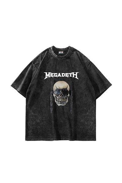 Sekizbiraltı Μπλουζάκι Megadeth Printed Unisex Μαύρο Oversize