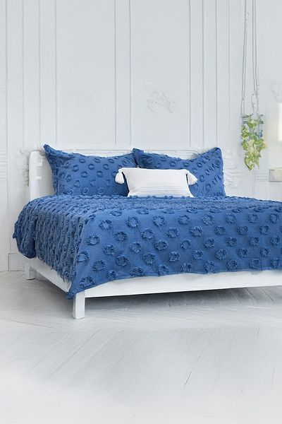 EVYA Set 100% bumbac cu pompon piqué o singură 160x220 cm cuvertură de pat moale, respirabilă, de vară