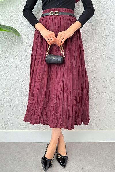 Salih Çelebi Fusta Crinkle Hijab 2266 - Roșu Claret