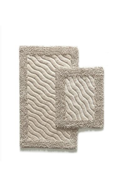 Madame Clean Home Cotton Marlow 2 τεμαχίων Βαμβακερό σετ καθισμάτων τουαλέτας Mink Σετ πατάκι μπάνιου Σετ καθίσματος τουαλέτας