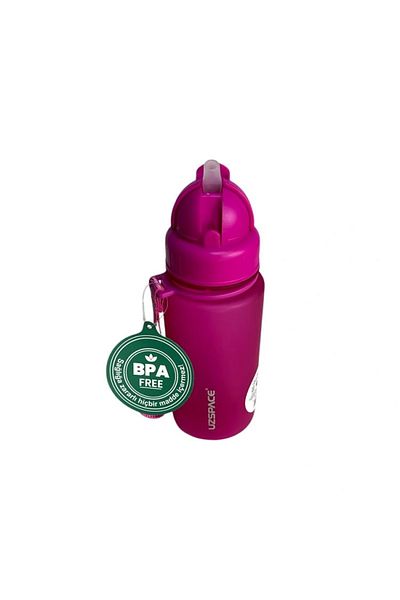 Uzspace Soft Touch Flask 3024 400ml Fuchsia Pink with Straw