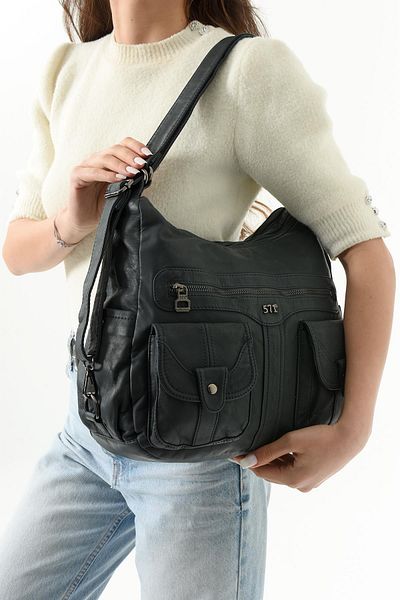 571 Collections Çanta Rucsac din piele artificială albastru (model: 571-13-10B)