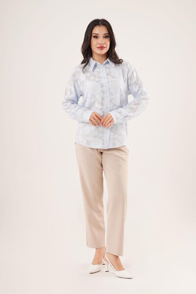 Hipo Trend Cămașă albastră cu modele florale