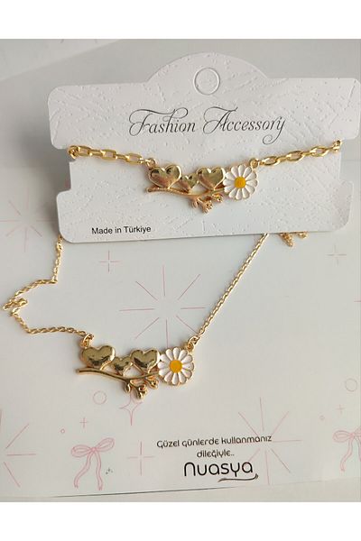 Nuasya Daisy Necklace and Bracelet Set, Young Women, Girls Necklace & Bracelet Set