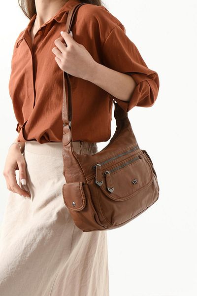 571 Collections Çanta Чанта за през рамо от изкуствена кожа, кафява (модел: 571-13-10L)