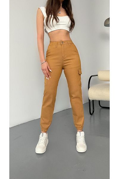 BİKELİFE Látkové kalhoty Camel Cargo Pocket Gabardine