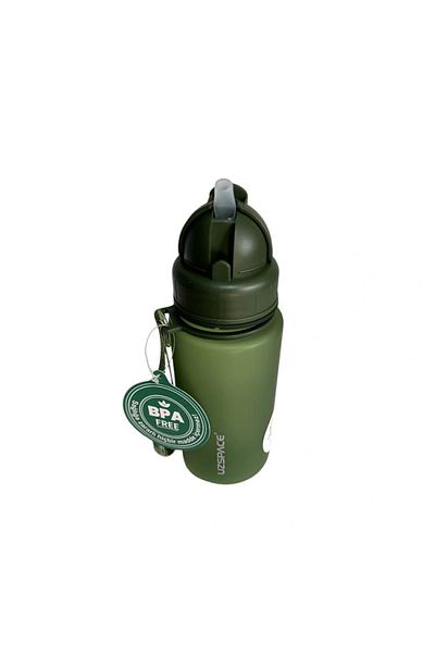 Uzspace Flask Tritan Soft Touch with Straw 3024 400 ml Olive Green