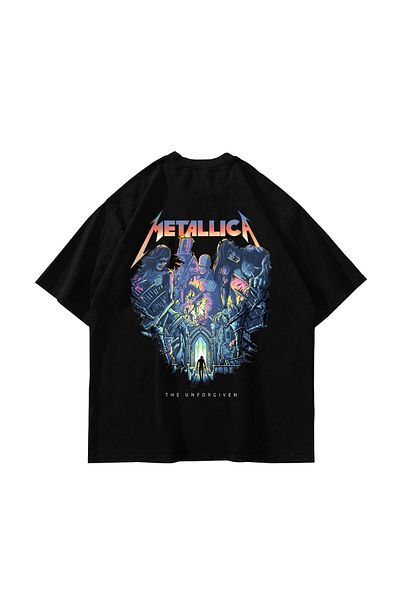 Sekizbiraltı Μπλουζάκι Unisex με στάμπα Metallica Unforgiven Μαύρο Oversize