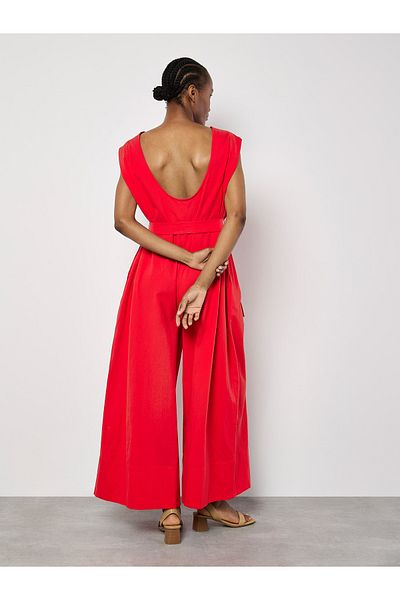 Apricot Jumpsuit Mit Weitem Bein