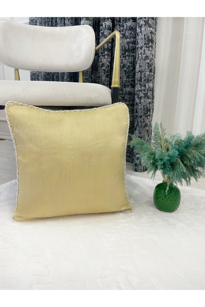 Brillant İthal Ipek (SİLK) Kırlent Yastık Kılıfı Kordonlu (45x45 ) (PASTEL SA...