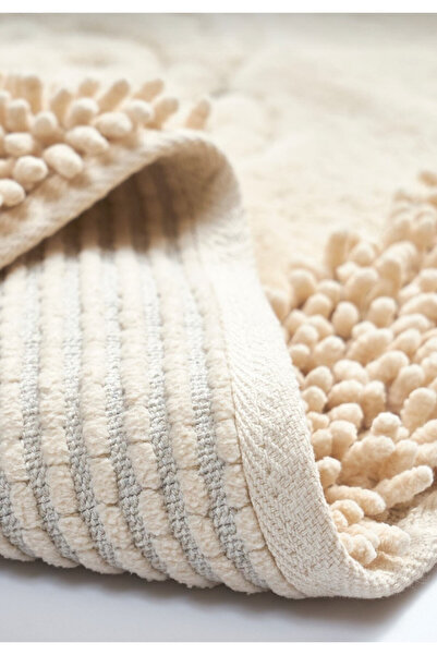 Madame Clean Home Cotton Marlow 2 τεμαχίων Βαμβακερό σετ καθισμάτων τουαλέτας Mink Σετ πατάκι μπάνιου Σετ καθίσματος τουαλέτας