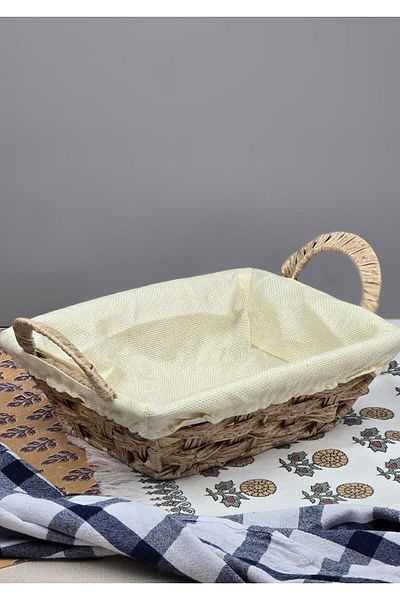 HomeTarz Wicker Bread Basket - Tableware Bread Saddle - Bread Basket - Cream Bread Bowl