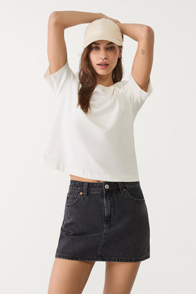 Stradivarius D60 denim mini etek