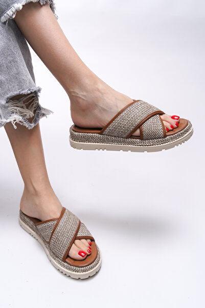 Riccon Civrurth Women's Slippers 0012610   Tan Wicker