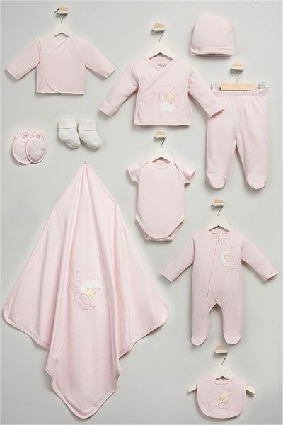Bebitof Sweet Dreams Patterned 10 Piece Boxed Newborn Hospital Outfit Set