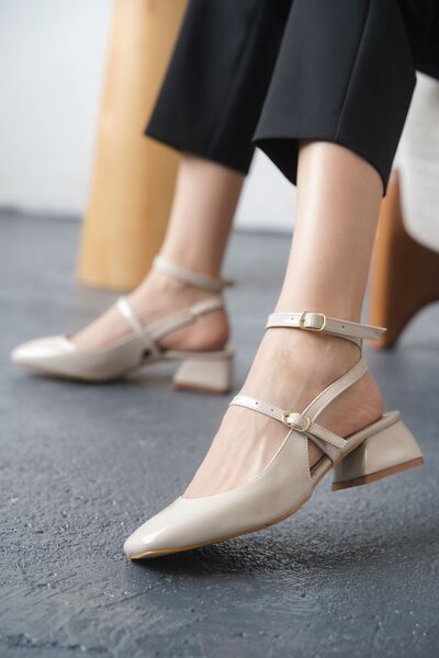 MODAADAM حذاء كيلفن نسائي بكعب منخفض - جلد لامع