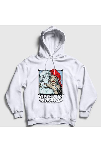 Presmono Φούτερ με λευκή κουκούλα Unisex με σχέδιο Alice In Chains Medusa - 7800tt
