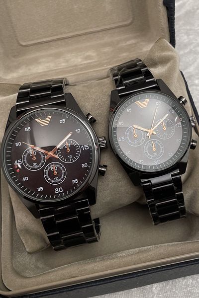 Leerybee Stylish Couple Quartz Watch (Two Pieces) with Special Box Nk-12