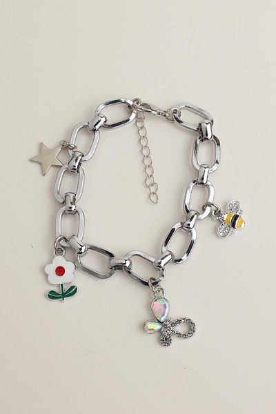 Modex Flower Butterfly Bee Figured Chain Bracelet (17+5cm)