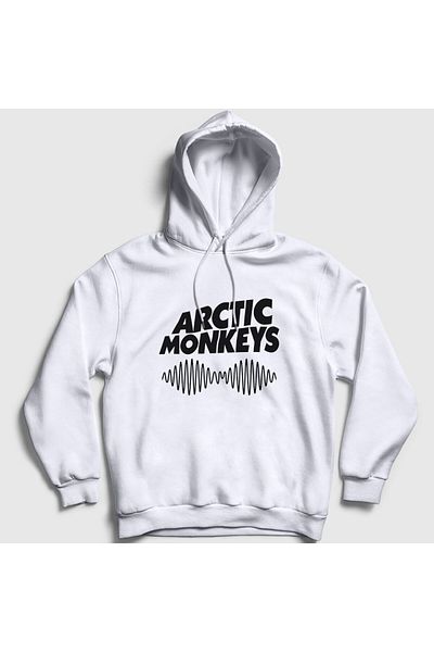 Presmono Φούτερ Arctic Monkeys Unisex με λευκή κουκούλα - 12992tt