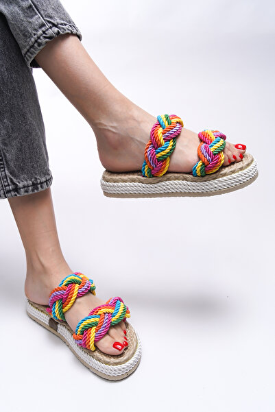 Riccon Elystala Women's Slippers 0012103 White Rainbow