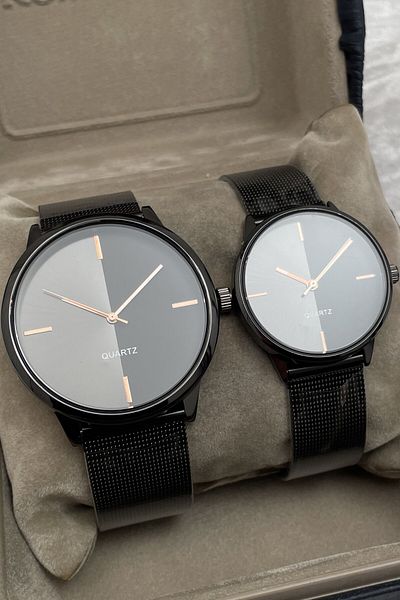 Leerybee Stylish Couple Quartz Watch (Two Pieces) with Special Box Nk-12
