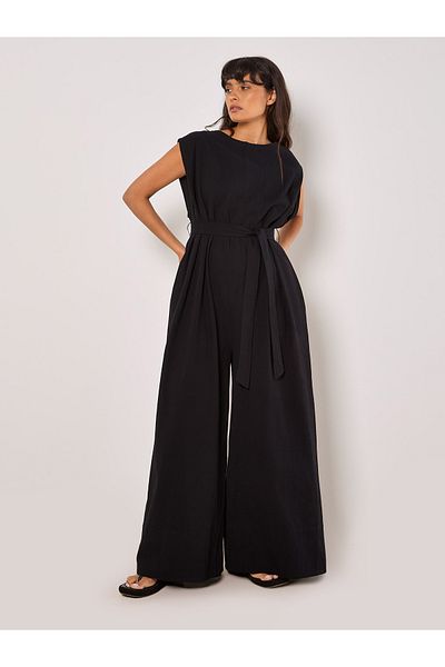Apricot Jumpsuit Mit Weitem Bein