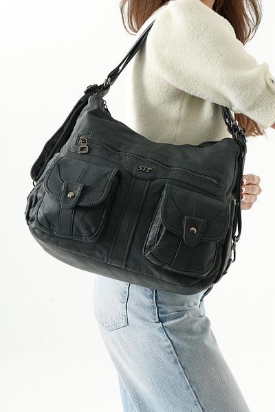 571 Collections Çanta Rucsac din piele artificială albastru (model: 571-13-10B)