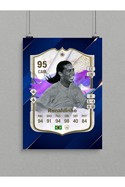 Sticksy Ronaldinho Poster - Futbol Poster - Futbol Kart Poster - Futbolcu Poster - Futbolcu Kartı Poster