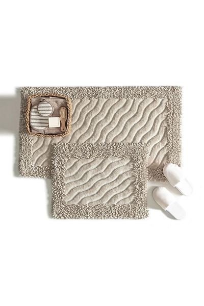 Madame Clean Home Cotton Marlow 2 τεμαχίων Βαμβακερό σετ καθισμάτων τουαλέτας Mink Σετ πατάκι μπάνιου Σετ καθίσματος τουαλέτας