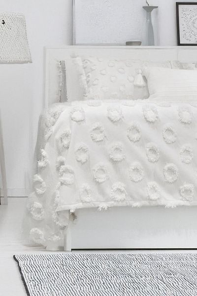 EVYA Σετ 100% βαμβακερό Pompom Pike Oversize 240 x 260 cm Μαλακό αναπνεύσιμο καλοκαιρινό κάλυμμα κρεβατιού