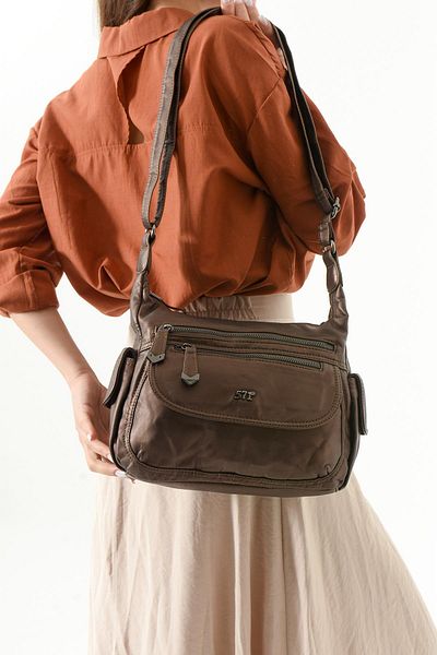 571 Collections Çanta Faux Leather Shoulder Bag Bronze (Model: 571-13-10L)