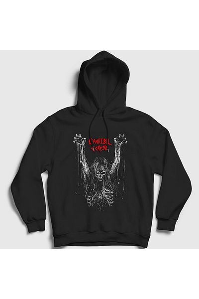 Presmono Унисекс суитшърт с качулка Cannibal Corpse, черен, скелет - 32981tt