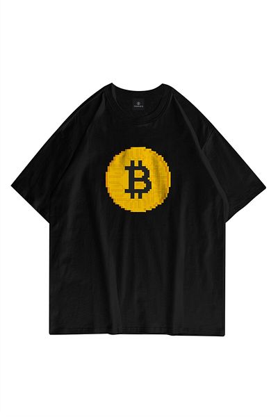 Trendiz Μαύρο μπλουζάκι Unisex με σχέδιο Bitcoin