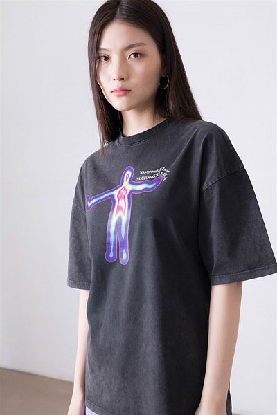 Trendiz Μπλουζάκι Anthracite Unisex Guerila που πλένεται