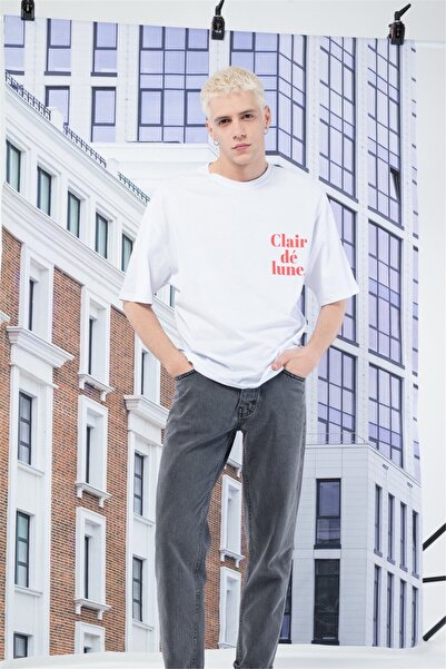 Trendiz Ανδρικό μπλουζάκι Lune Λευκό