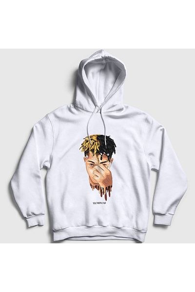 Presmono Cool Xxxtentacion Unisex φούτερ με λευκή κουκούλα - 47596tt