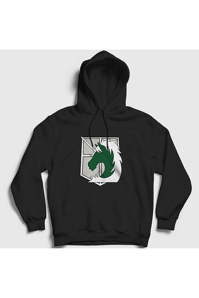 Presmono Φούτερ Anime Unisex Attack On Titan Black Hooded - 124588 ττ