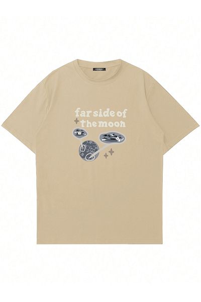 Mad&Calf Μπλουζάκι Unisex Farside Of The Moon με στάμπα με λαιμόκοψη