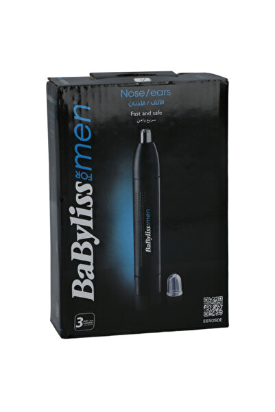 BABYLİSS ماكينة تشذيب شعر الأنف والأذن المحمولة التي تعمل بالبطارية للرجال، E650SDE